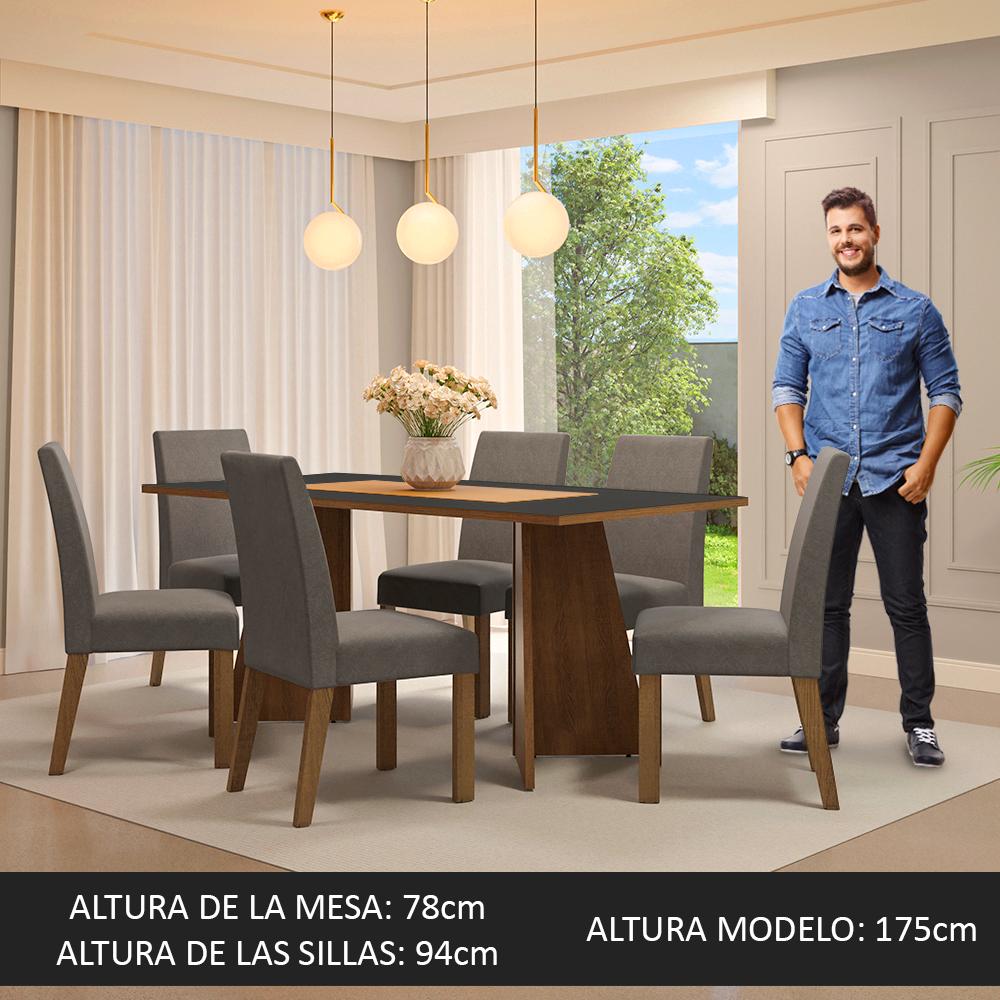 Foto 5 pulgar | Comedor MDJA060170D8SL con 6 Sillas