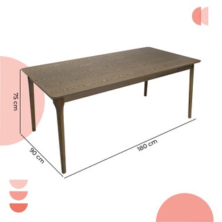 Foto 8 | Mesa De Comedor 180x90 Madeira Chapa Nogal