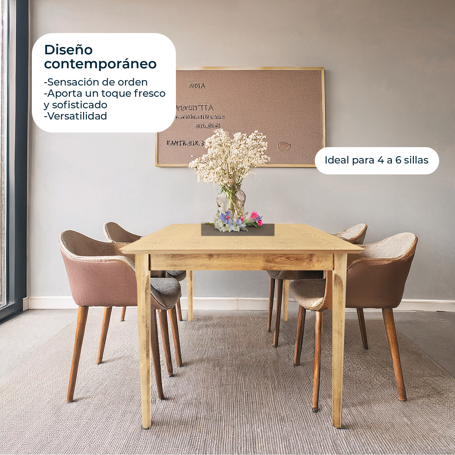 Foto 6 pulgar | Mesa De Comedor 180x90 Madeira Chapa Roble