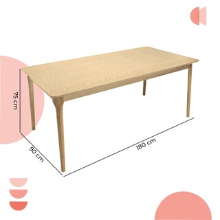Foto 6 | Mesa De Comedor 180x90 Madeira Chapa Roble