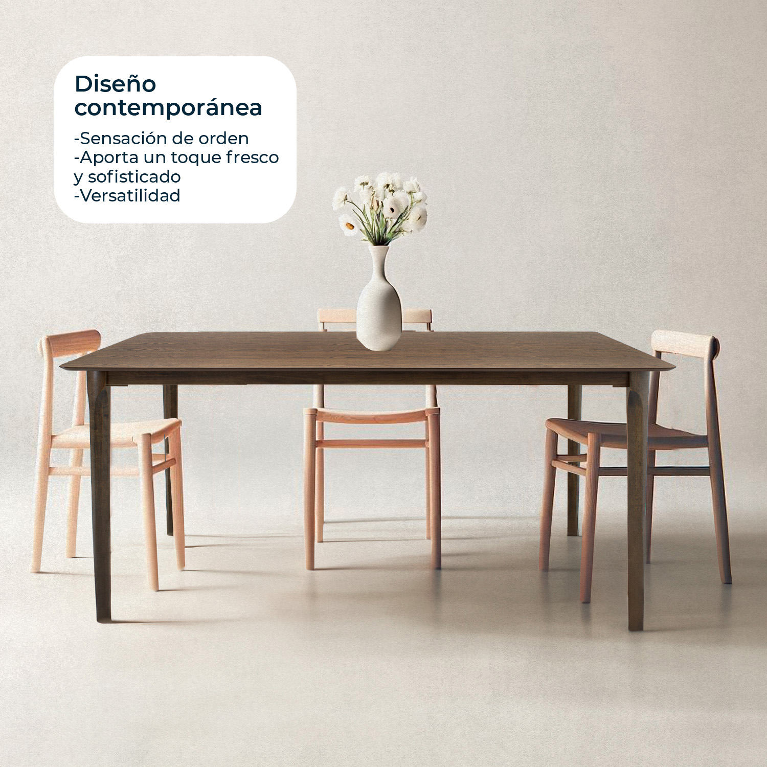 Foto 8 pulgar | Mesa De Comedor 150x90 Madeira Chapa Nogal