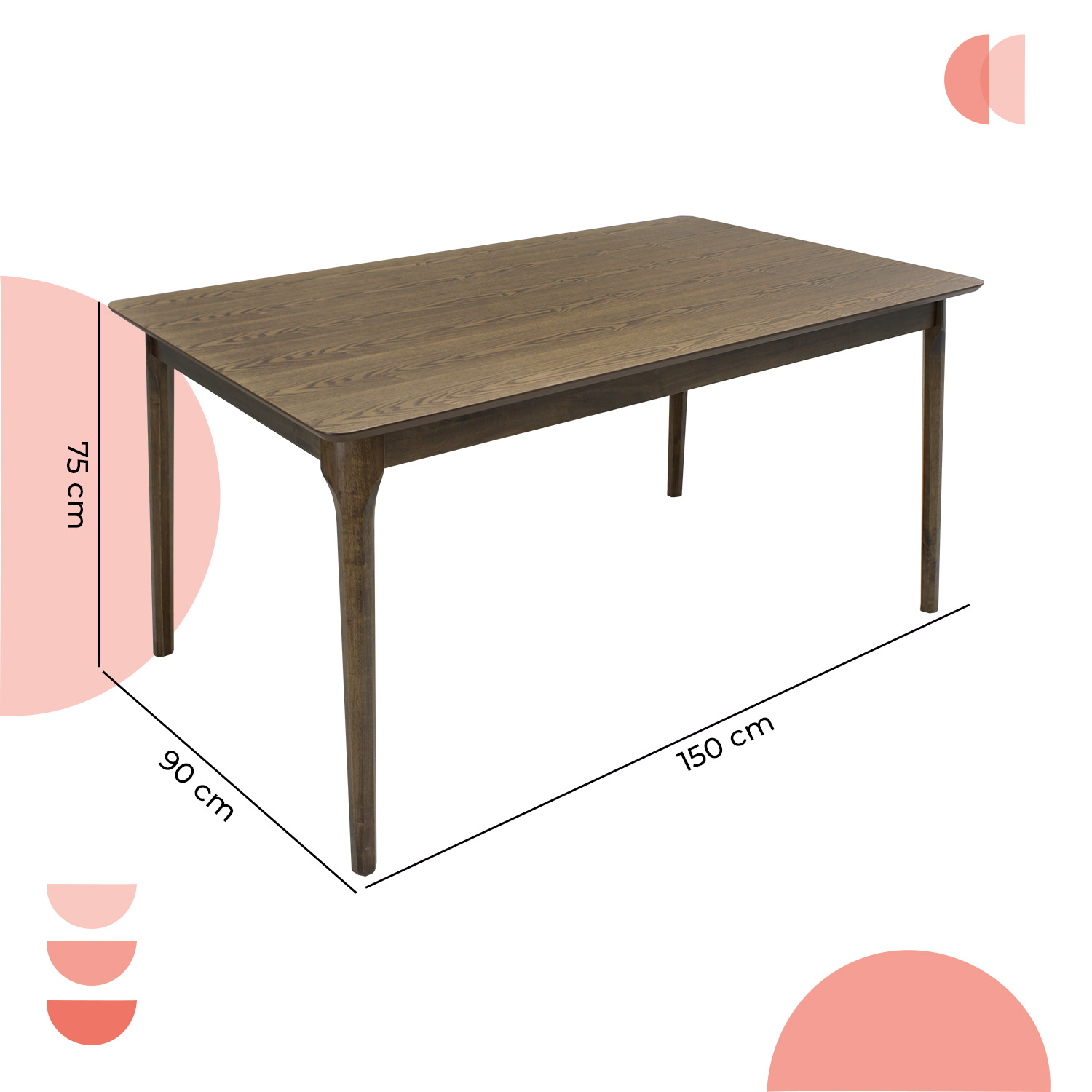 Foto 9 pulgar | Mesa De Comedor 150x90 Madeira Chapa Nogal