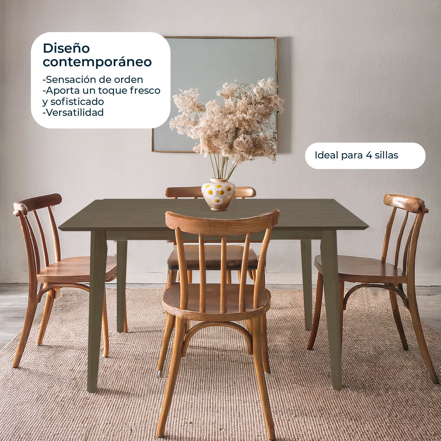 Foto 6 pulgar | Mesa De Comedor 120x70 Madeira Chapa Nogal
