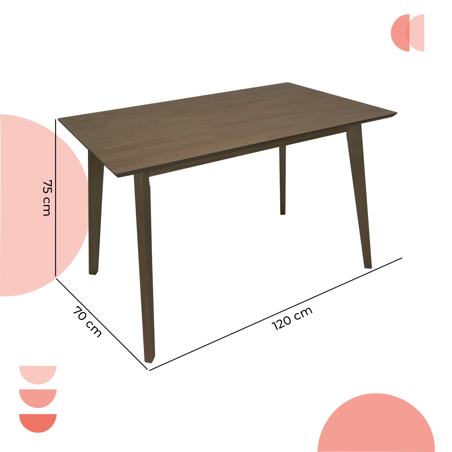 Foto 7 pulgar | Mesa De Comedor 120x70 Madeira Chapa Nogal