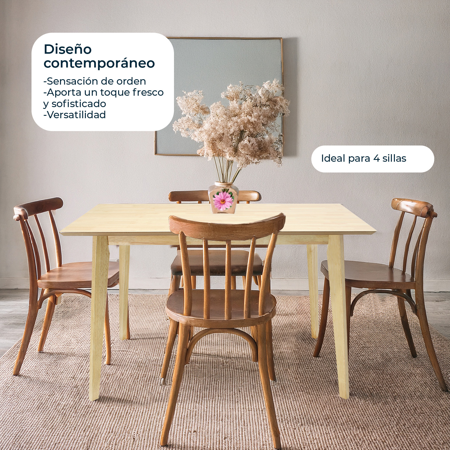Foto 7 | Mesa De Comedor 120x70 Madeira Chapa Roble