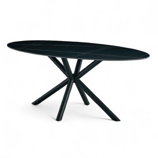 Foto 1 | Mesa Ovalada Ilai Stone Negra
