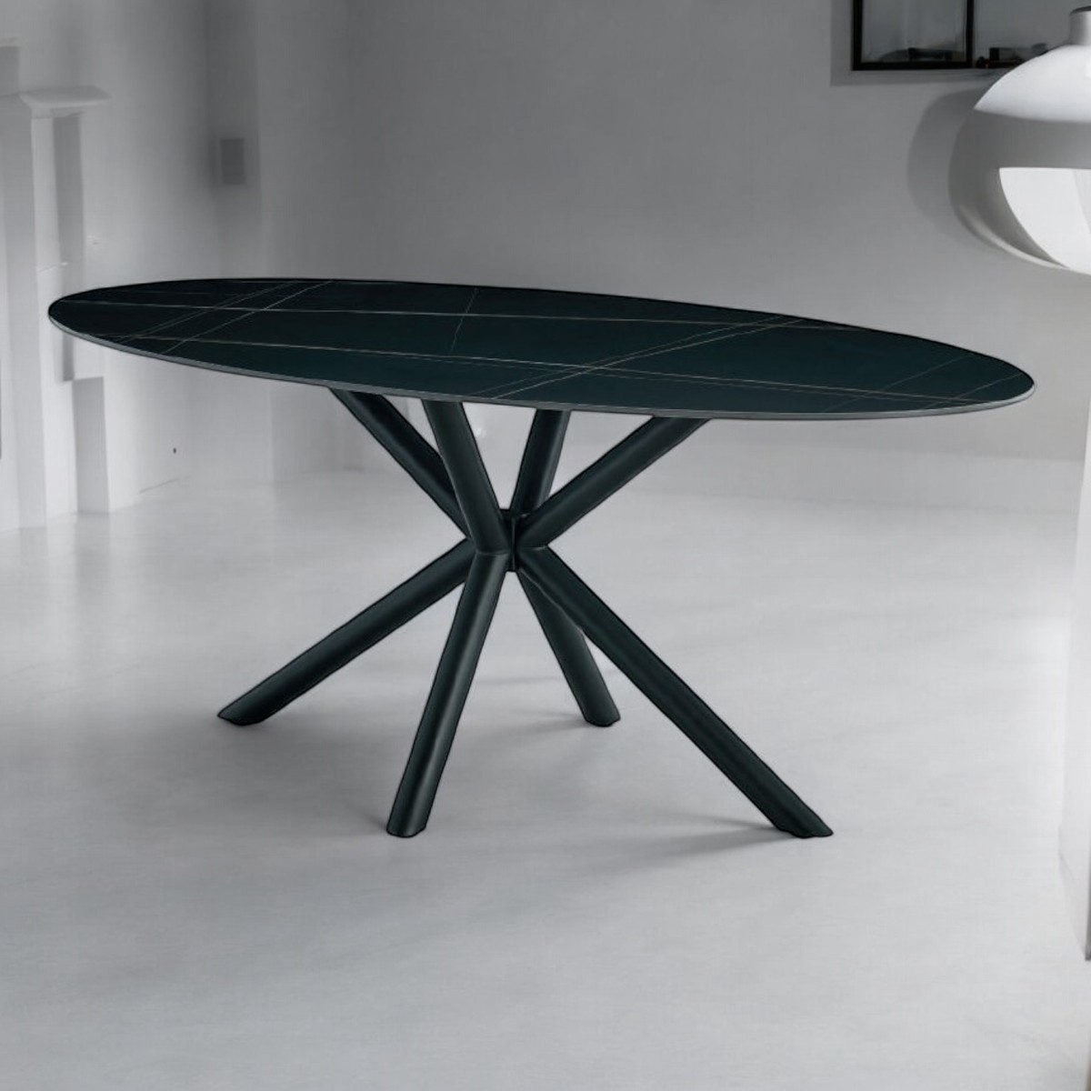 Foto 3 | Mesa Ovalada Ilai Stone Negra