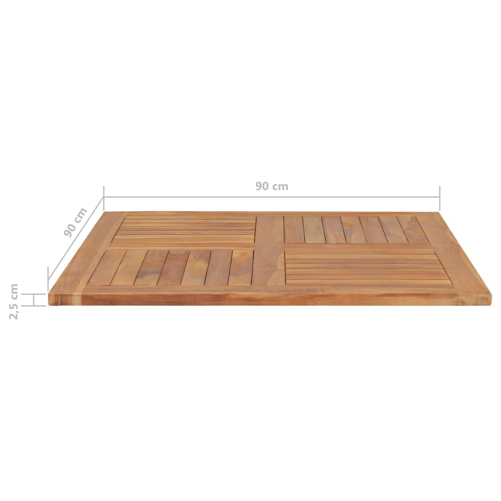 Foto 4 pulgar | Tablero De Mesa Vidaxl Cuadrado De Madera Maciza De Teca Maciza De 90 X 90 X 2,5 Cm, Rústico - Venta Internacional.