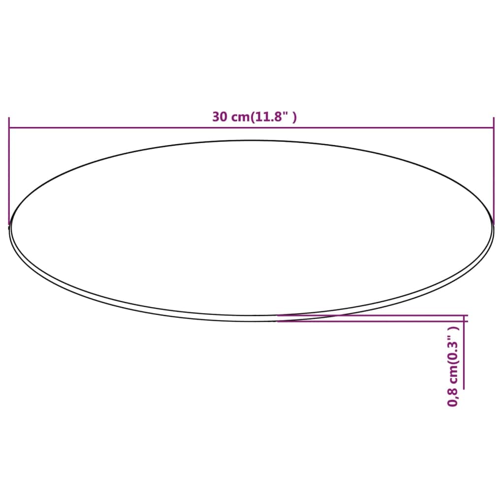 Foto 5 pulgar | Tapa De Mesa Vidaxl De Vidrio Templado De 30 Cm De Diámetro, Transparente - Venta Internacional.