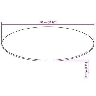 Foto 4 | Tapa De Mesa Vidaxl De Vidrio Templado De 30 Cm De Diámetro, Transparente - Venta Internacional.