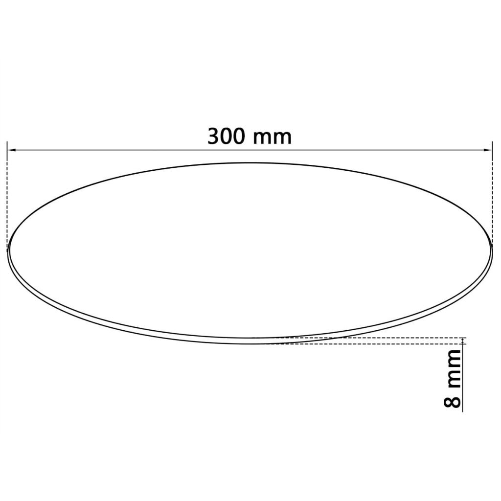 Foto 6 pulgar | Tapa De Mesa Vidaxl De Vidrio Templado De 30 Cm De Diámetro, Transparente - Venta Internacional.