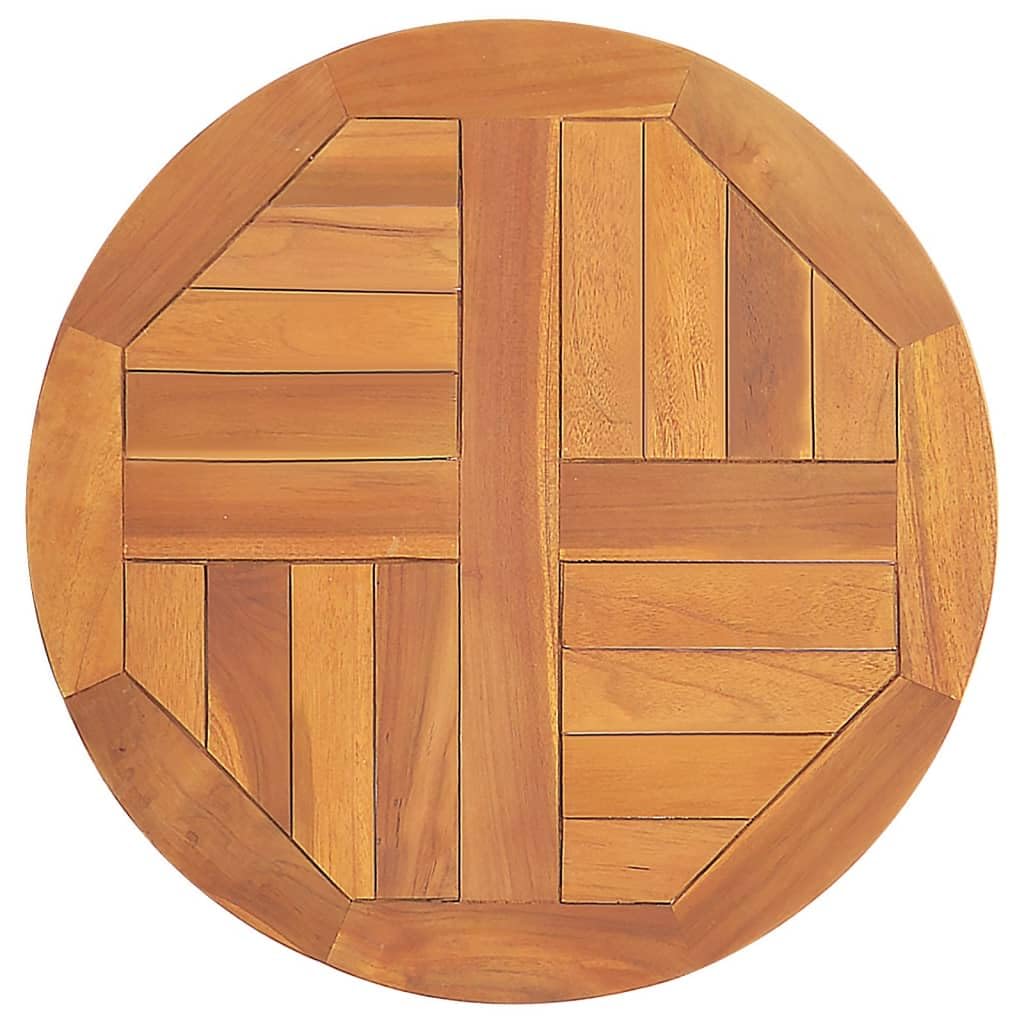 Foto 2 | Tablero De Mesa Vidaxl De Madera Maciza De Teca, 50 Cm De Diámetro Y 2,5 Cm De Grosor - Venta Internacional.