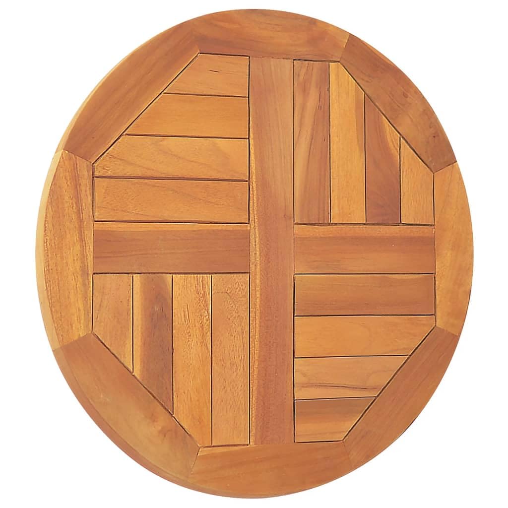 Foto 4 | Tablero De Mesa Vidaxl De Madera Maciza De Teca, 50 Cm De Diámetro Y 2,5 Cm De Grosor - Venta Internacional.