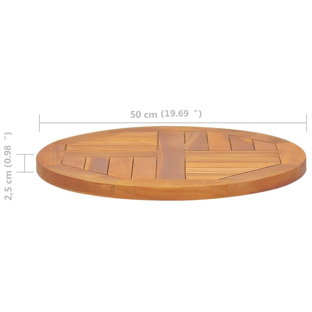 Foto 8 pulgar | Tablero De Mesa Vidaxl De Madera Maciza De Teca, 50 Cm De Diámetro Y 2,5 Cm De Grosor - Venta Internacional.