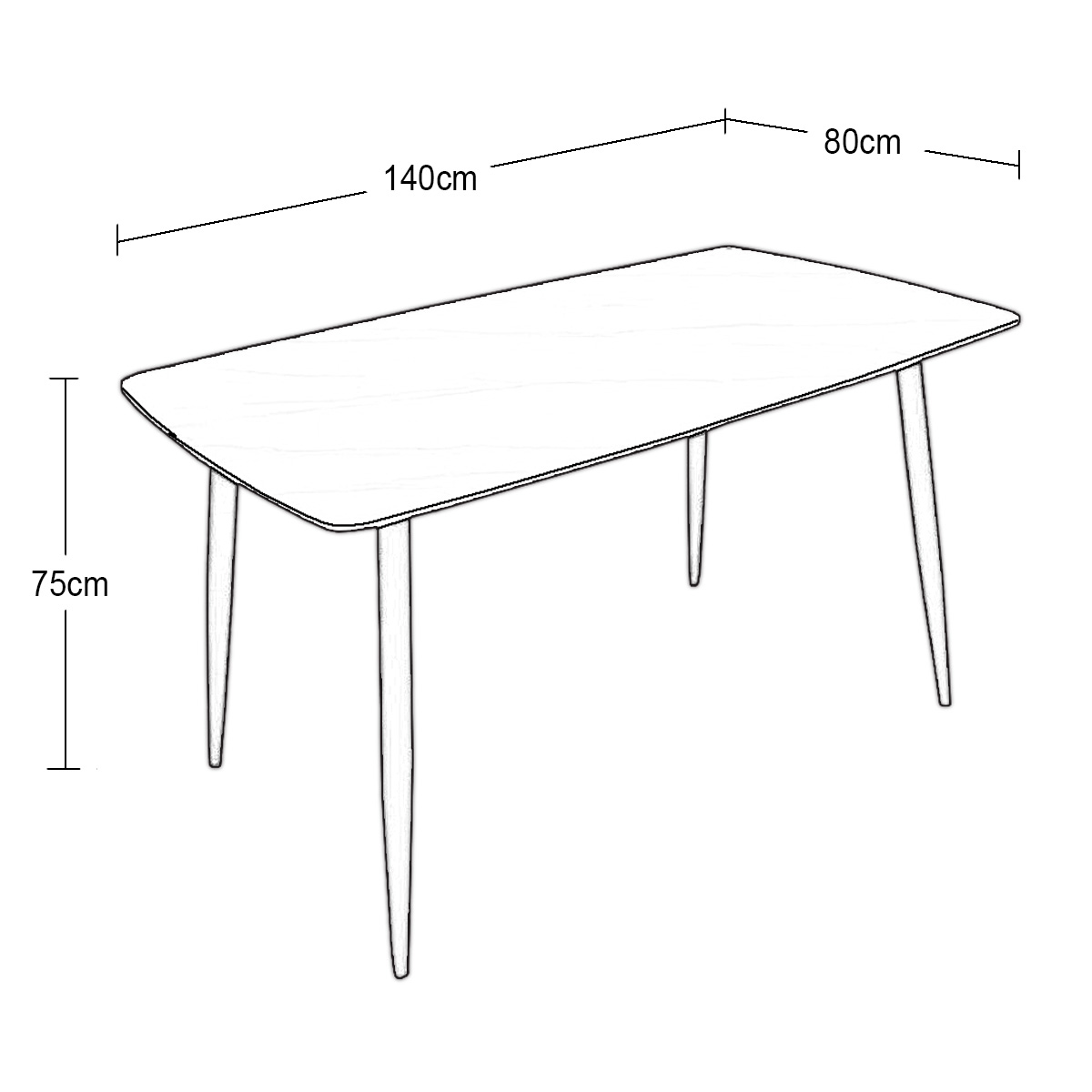 Foto 4 | Mesa para Comedor Felix Blanca 140 x 80 x 75 cm