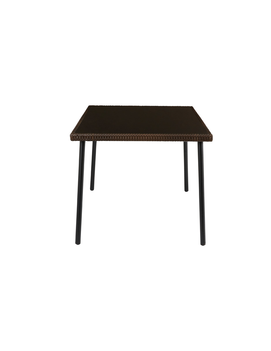 Foto 4 pulgar | Naterial Mesa Tipo Ratán Para Jardín De Acero Con Cristal Apto Para Exterior, Modelo Zena