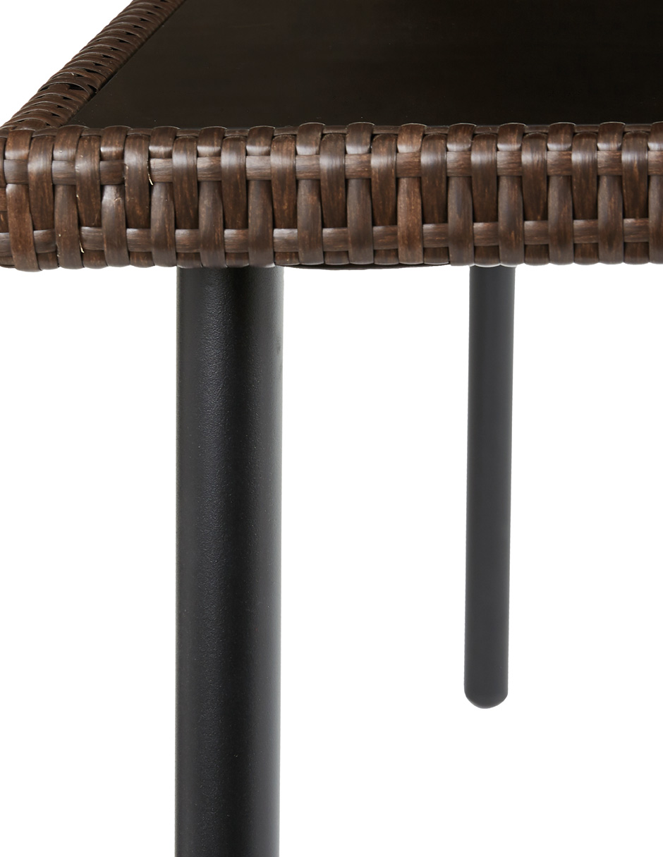 Foto 5 | Naterial Mesa Tipo Ratán Para Jardín De Acero Con Cristal Apto Para Exterior, Modelo Zena