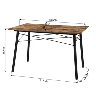 Foto 3 | Mesa De Comedor Furniturer London Marrón 120 X 80 X 75 Cm