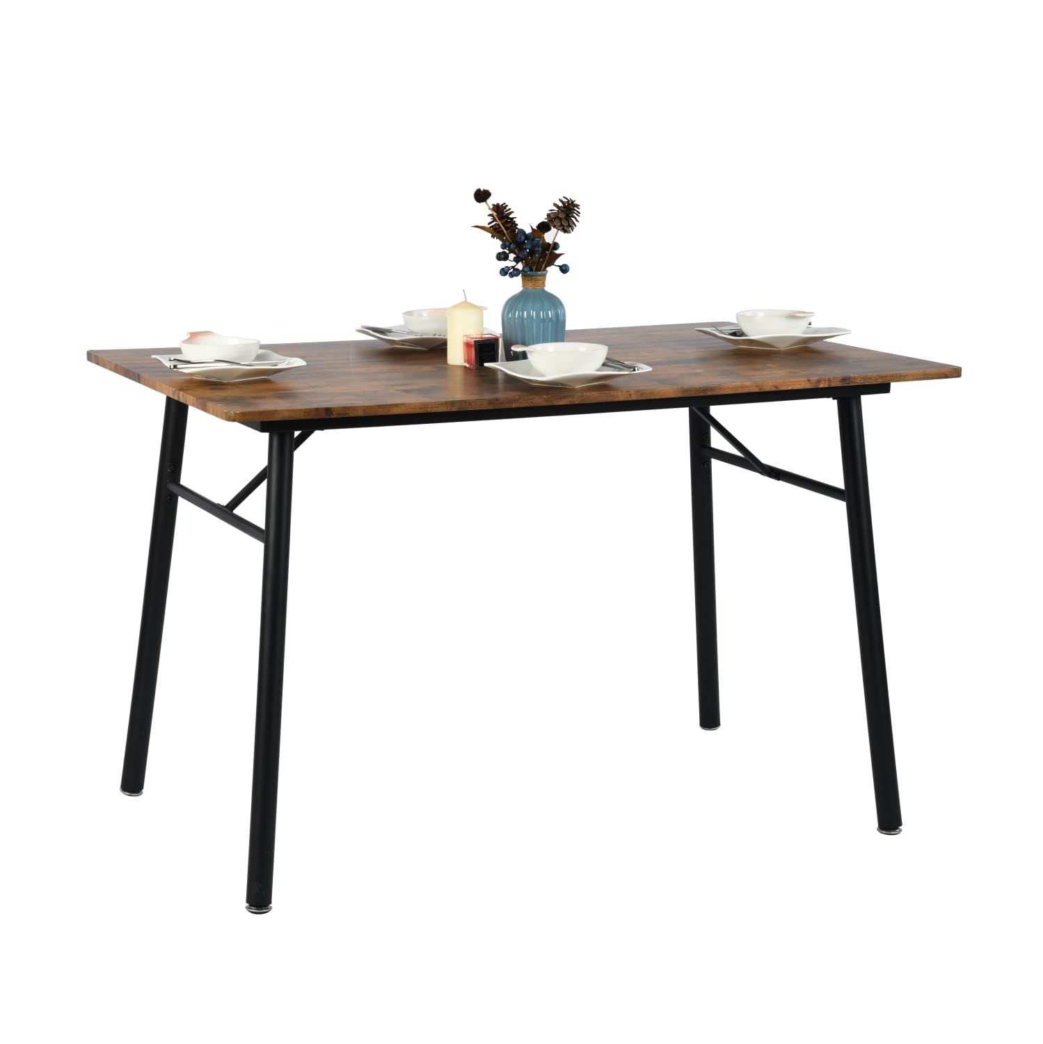 Foto 2 pulgar | Mesa De Comedor Furniturer Wustia Marrón 120 X 80 X 75 Cm