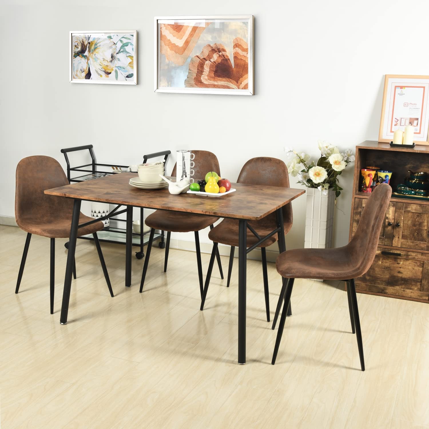 Foto 3 pulgar | Mesa De Comedor Furniturer Wustia Marrón 120 X 80 X 75 Cm