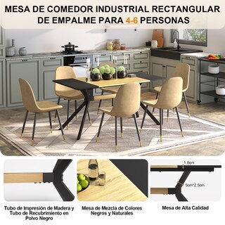 Foto 7 | Mesa de Comedor Furniturer Negro