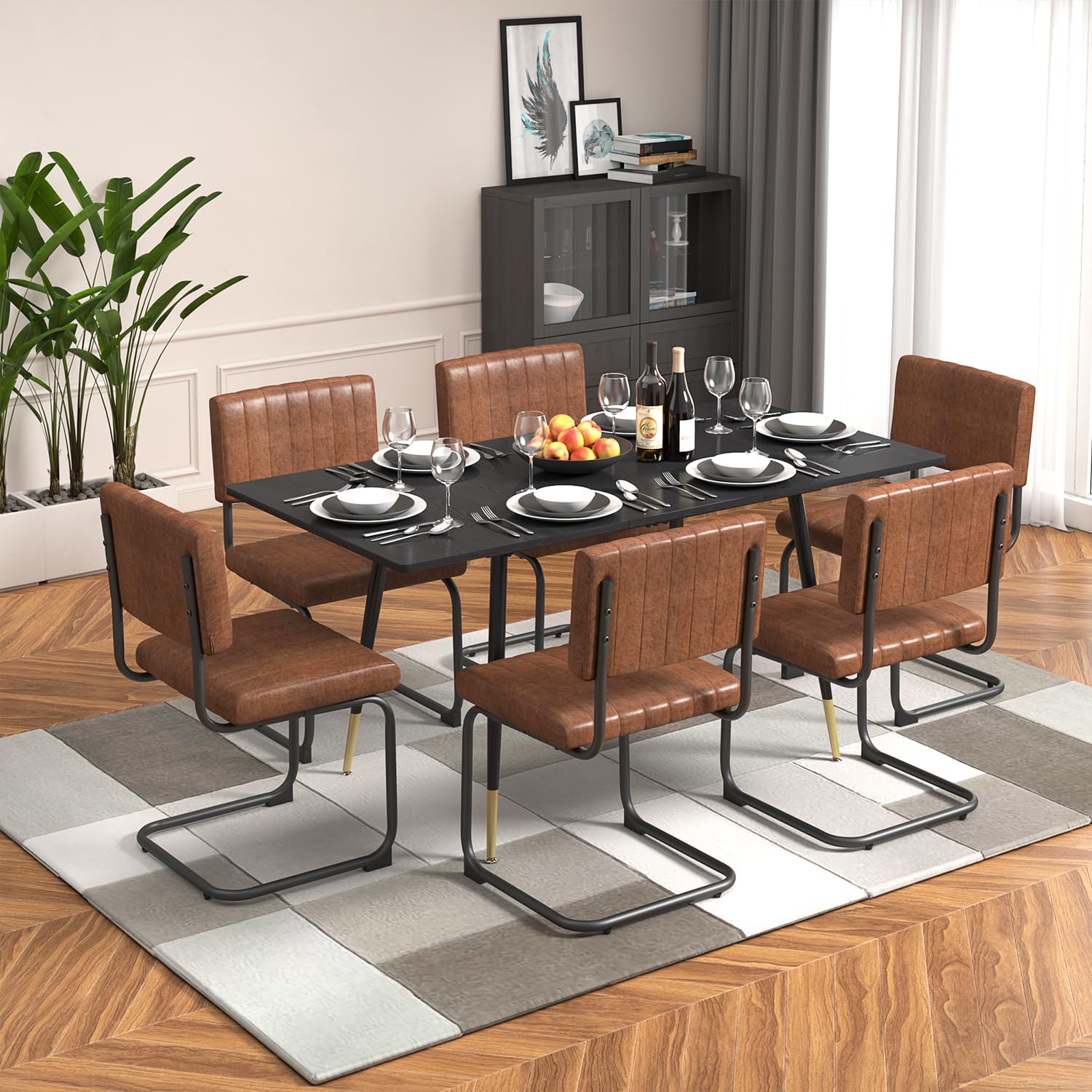 Foto 5 pulgar | Mesa De Comedor Furniturer Whalen Negro Ampliar：160 X 80 X 75 Cm，plegable：120 X 80 X 75 Cm