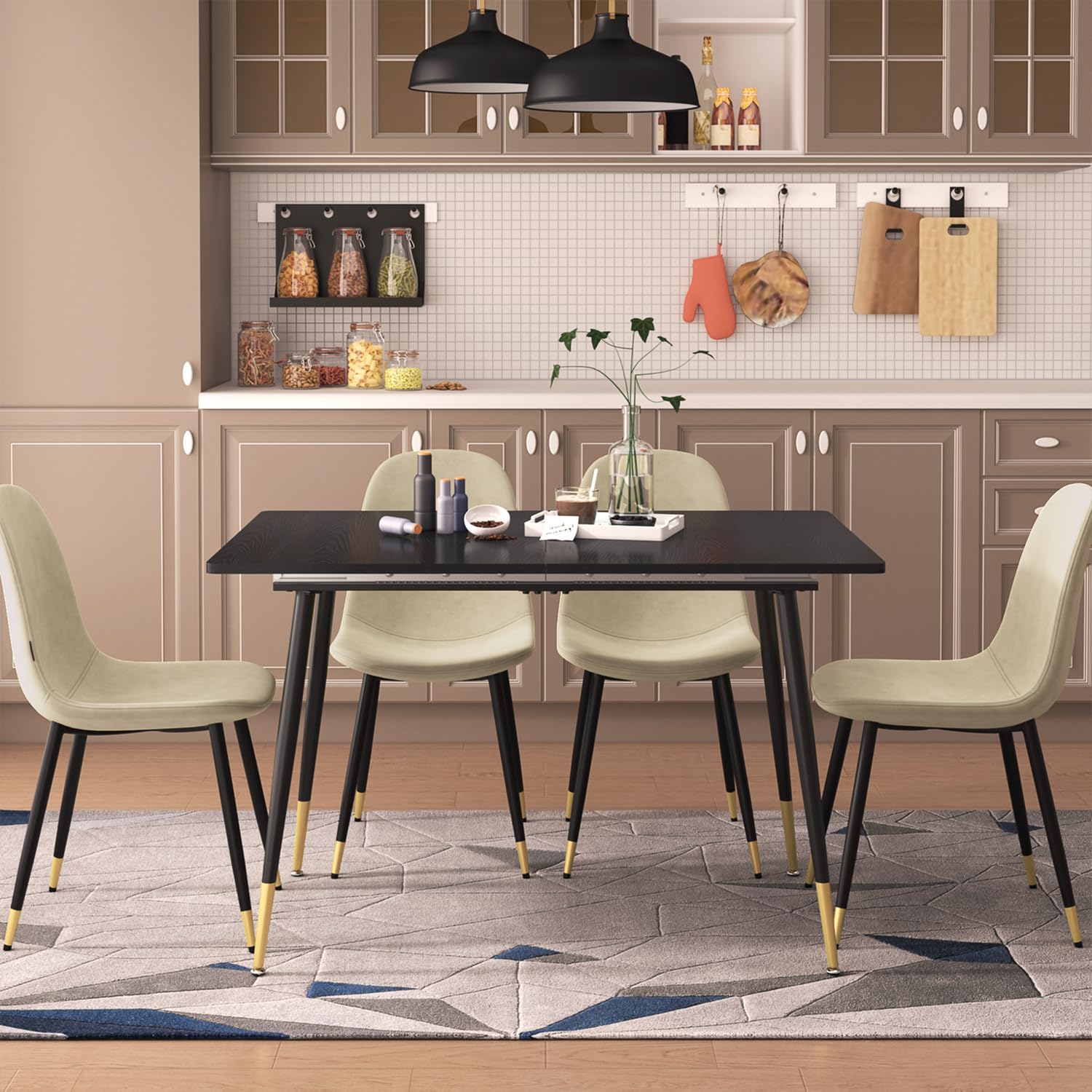 Foto 8 pulgar | Mesa De Comedor Furniturer Whalen Negro Ampliar：160 X 80 X 75 Cm，plegable：120 X 80 X 75 Cm