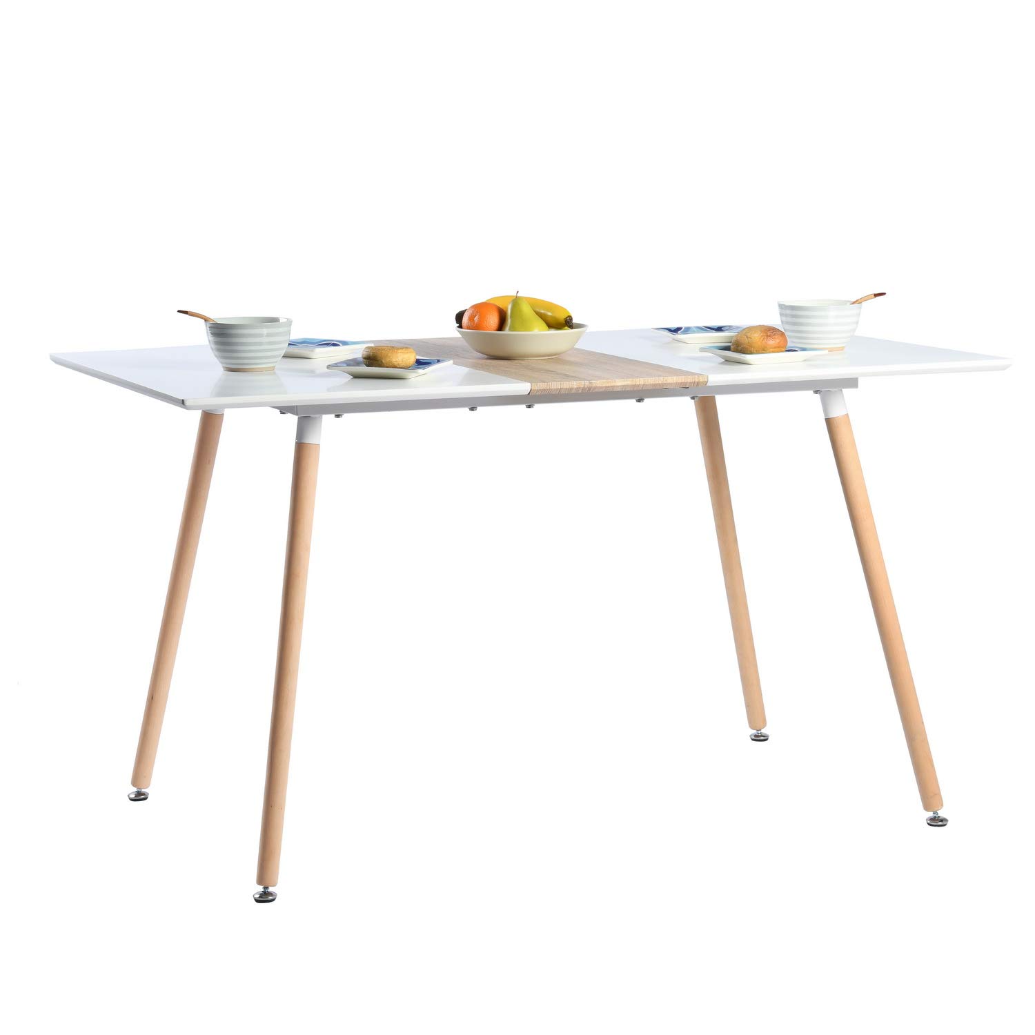 Foto 2 pulgar | Mesa De Comedor Furniturer Trumpet Blanco 140 X 80 X 76 Cm