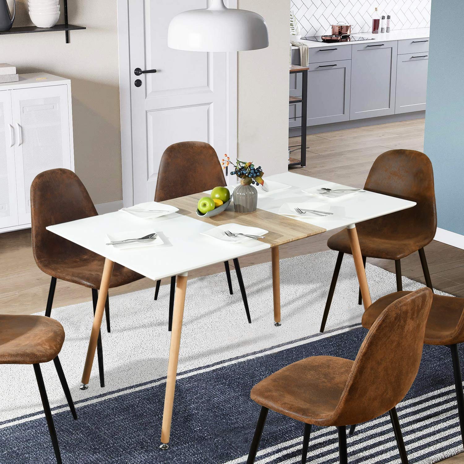 Foto 3 pulgar | Mesa De Comedor Furniturer Trumpet Blanco 140 X 80 X 76 Cm