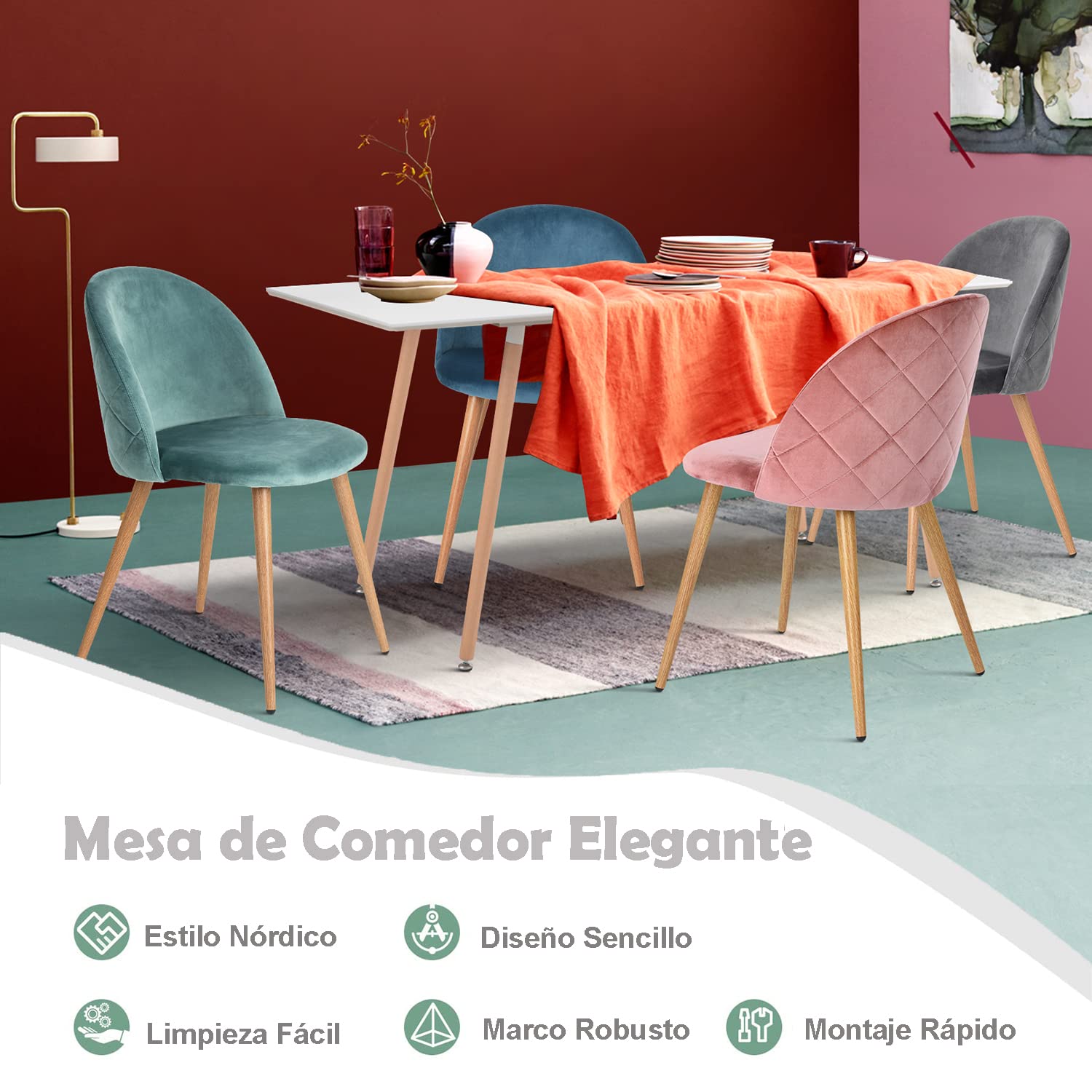 Foto 7 pulgar | Mesa De Comedor Furniturer Trumpet Blanco 140 X 80 X 76 Cm