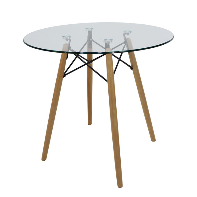 Mesa Oslo Eames de Cristal Redonda 80 cm