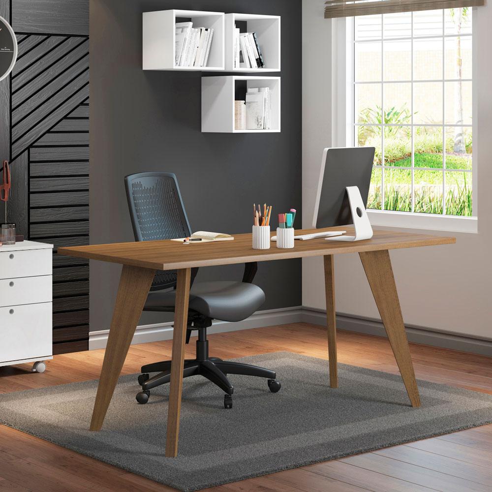 Foto 2 | Mesa Madesa Retangular Para Escritório Com Tampo De Madeira 5319 Rustic