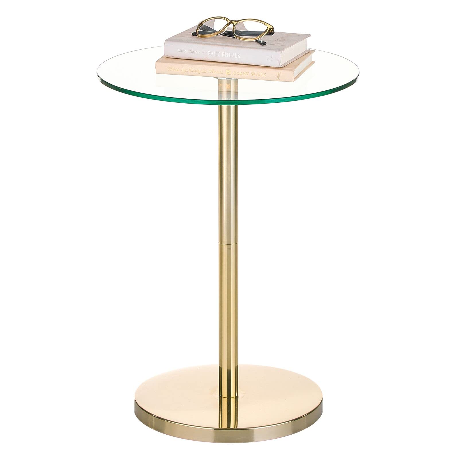 Foto 2 pulgar | Mesa De Bebidas Mdesign Con Parte Superior Y Extremo De Cristal  40 Cm  Redonda  Transparente Y Latón - Venta Inter