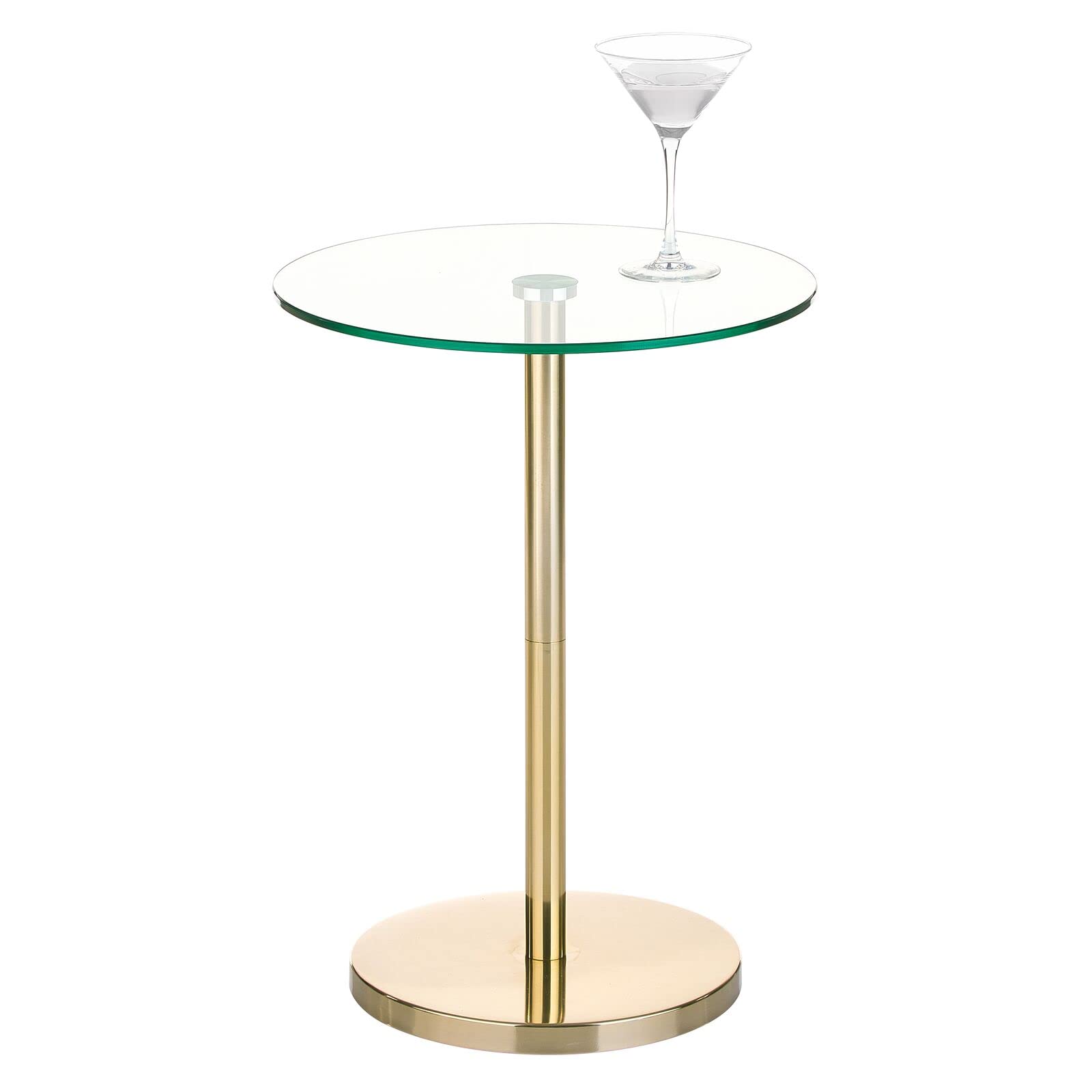 Foto 6 | Mesa De Bebidas Mdesign Con Parte Superior Y Extremo De Cristal  40 Cm  Redonda  Transparente Y Latón - Venta Inter