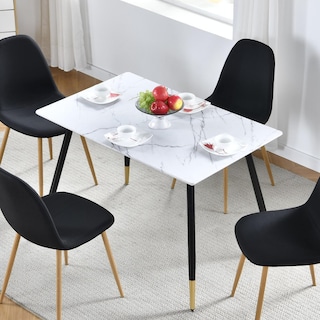 Foto 1 | Mesa De Comedor Marble Para 4 A 6 Personas 110cm Marble Blanco Gomyhome