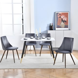 Foto 2 | Mesa De Comedor Marble Para 4 A 6 Personas 110cm Marble Blanco Gomyhome