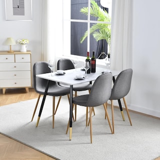 Foto 8 | Mesa De Comedor Marble Para 4 A 6 Personas 110cm Marble Blanco Gomyhome