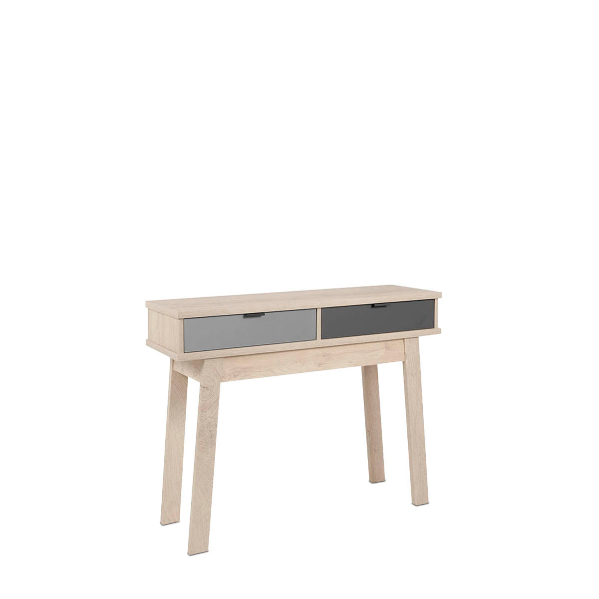 Foto 5 pulgar | Consola Gris Y Madera Con 2 Cajones. Patas De Madera Sólida Y Estructura De Madera Industrial