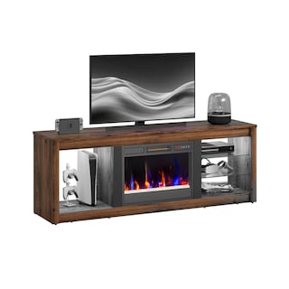 Foto 1 | Mesa para TV 70" con Chimenea Eléctrica y Luces LED