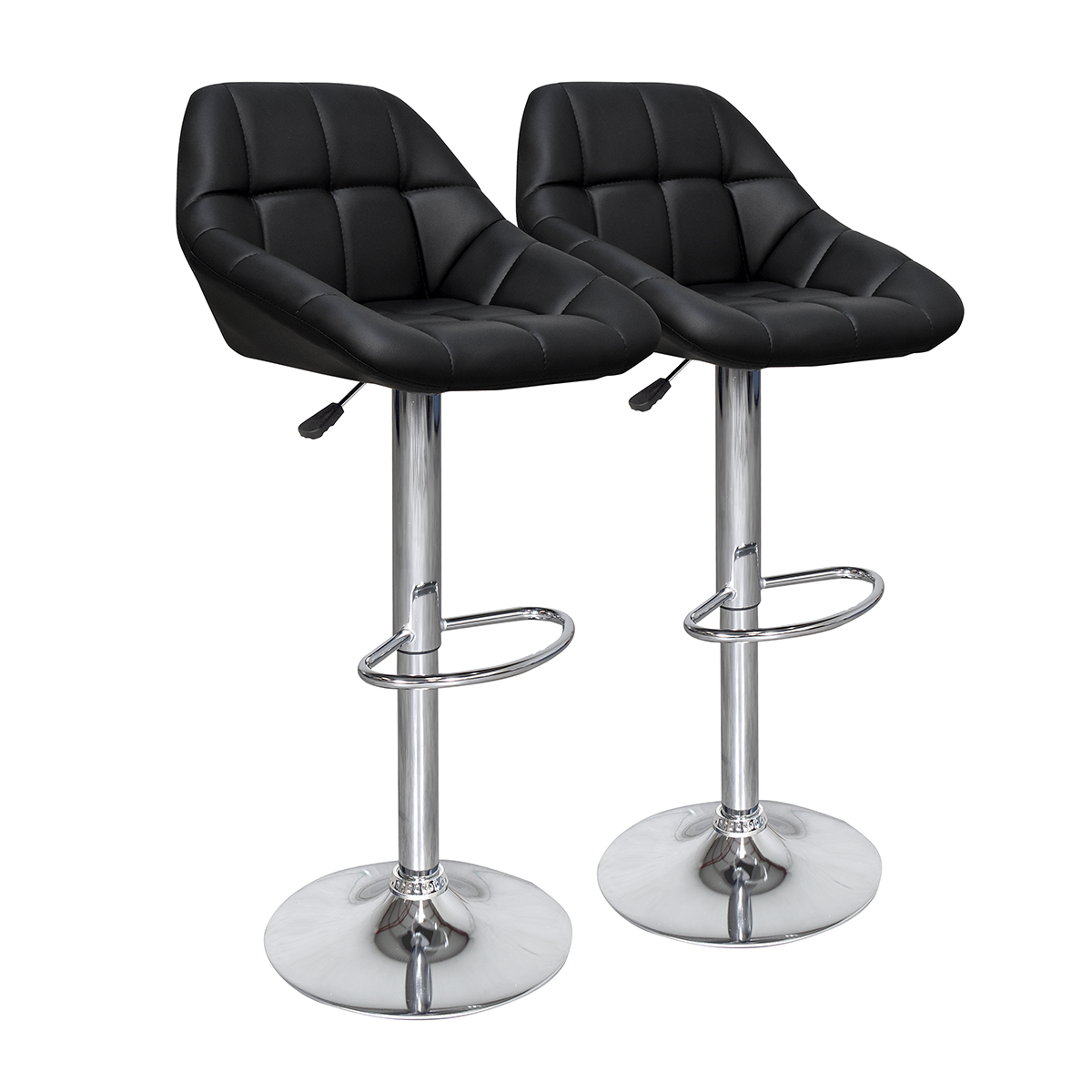 Set De 2 Bancos Altos Sven Para Barra Blue Room Vinipiel Negro