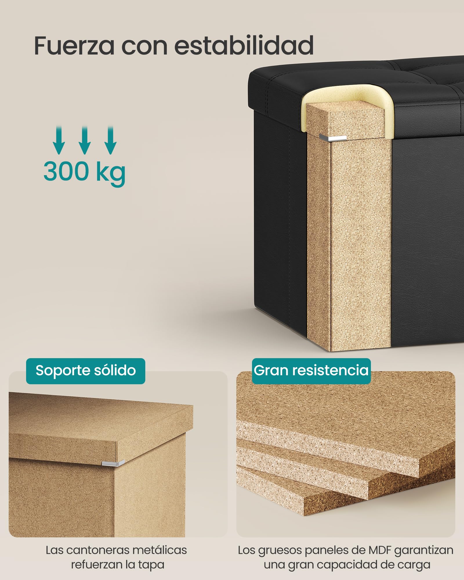 Foto 6 pulgar | Banco de Almacenamiento Songmics Mlsf105 38x76x38 Cm