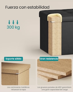 Foto 5 | Banco de Almacenamiento Songmics Mlsf105 38x76x38 Cm