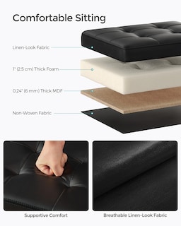 Foto 3 | Banco Songmics Negro - Venta Internacional