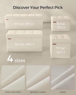 Foto 6 | Banco de Almacenamiento Songmics Crema 32 Litros- Venta Internacional