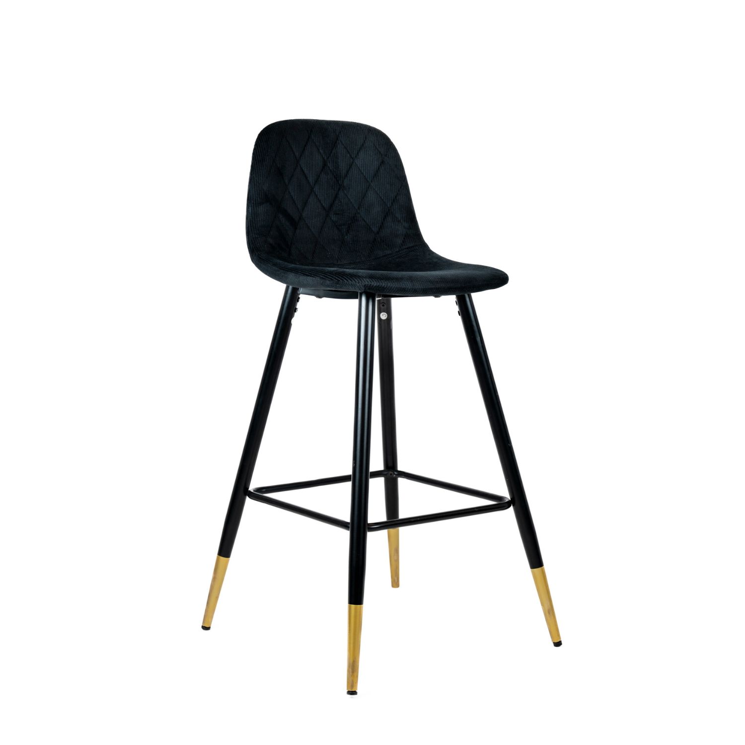 Banco Gary Velvet Negro Patas Gold