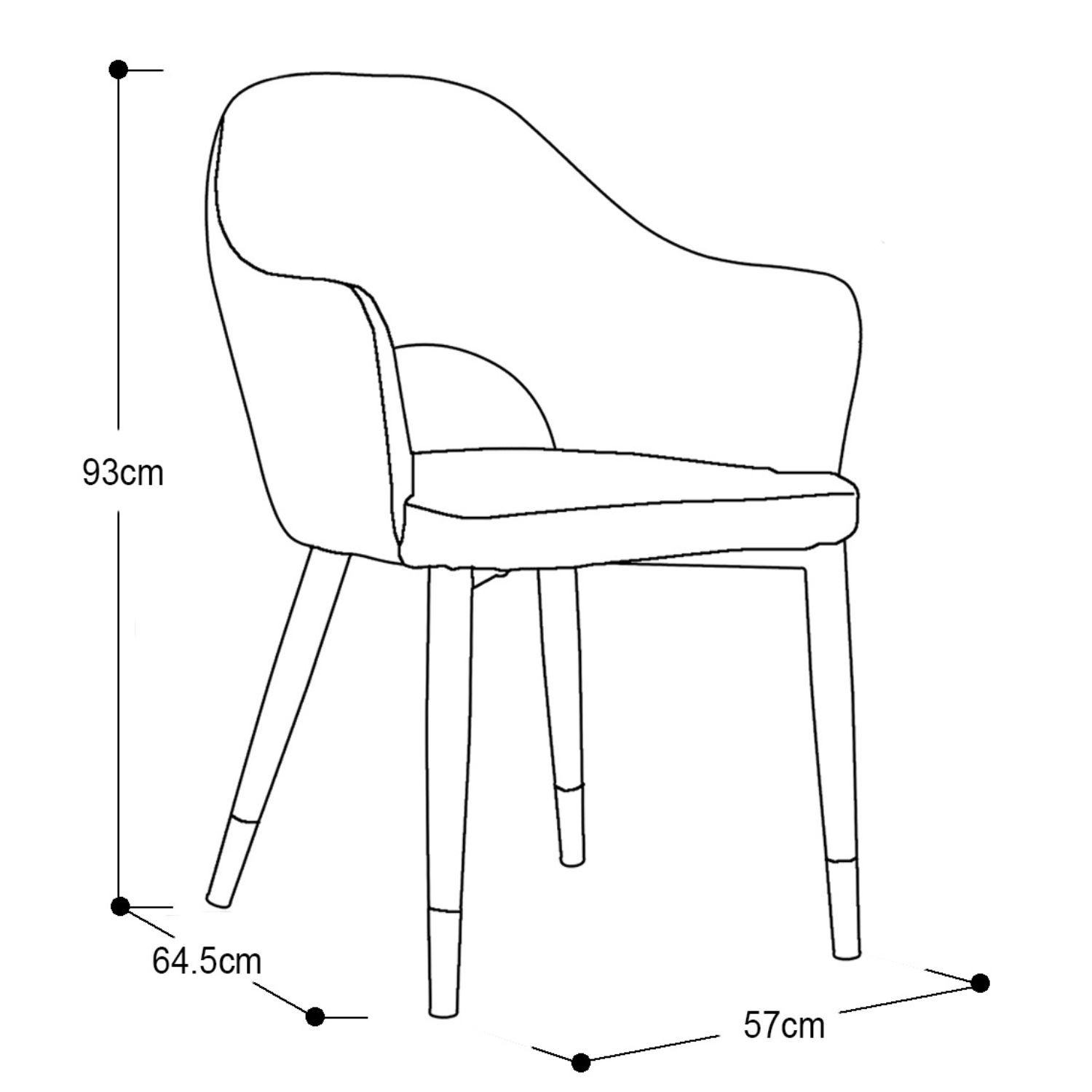 Foto 5 pulgar | SILLA DIANA NEGRO