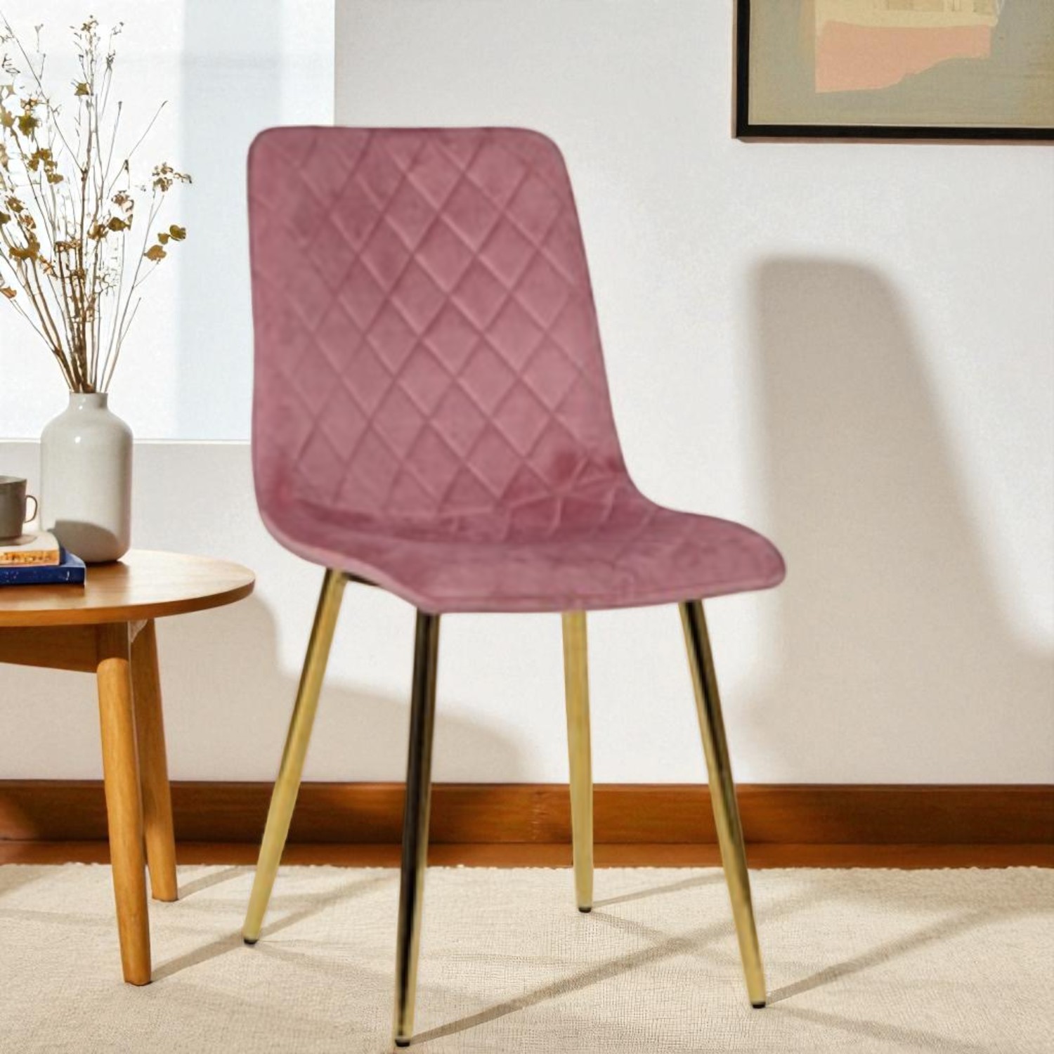 Foto 4 pulgar | Silla  Kiribati  Velvet Rosa Gold