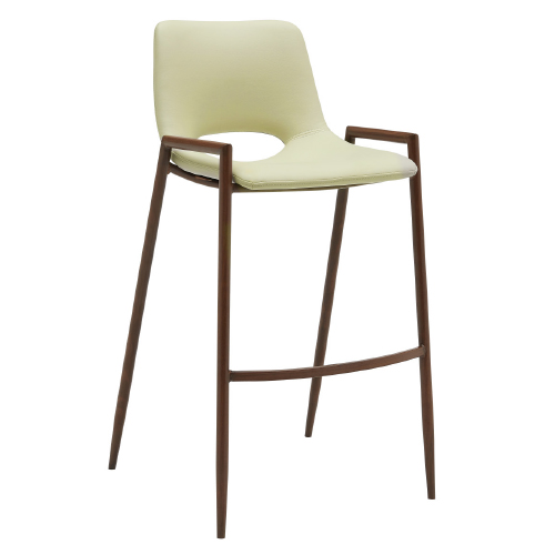 Banco Erick Pu Beige Pata Metal Madera
