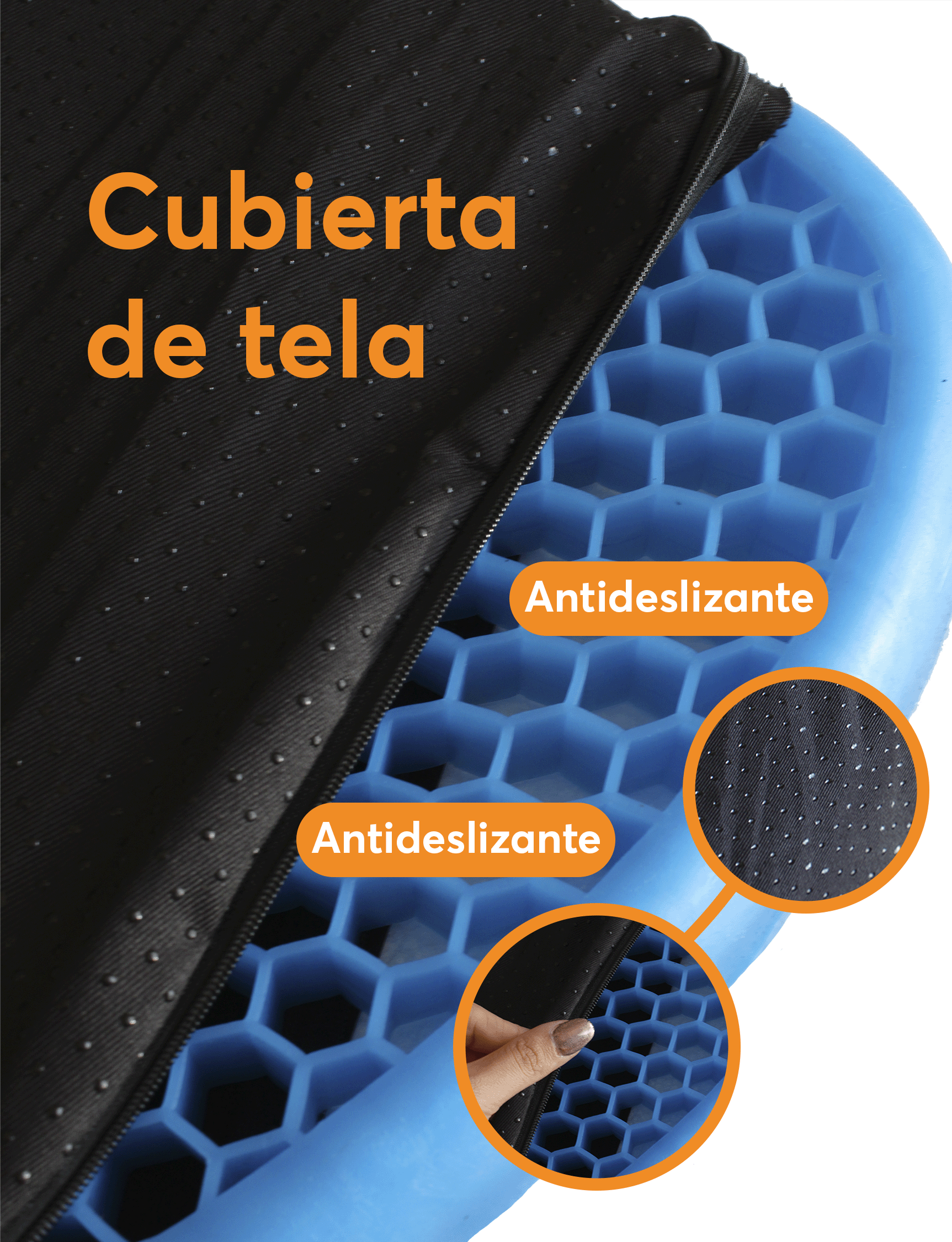 Foto 6 pulgar | Cojín Archy 30876 Azul Asiento Suave Ortopédico Flexible Gel Silicón