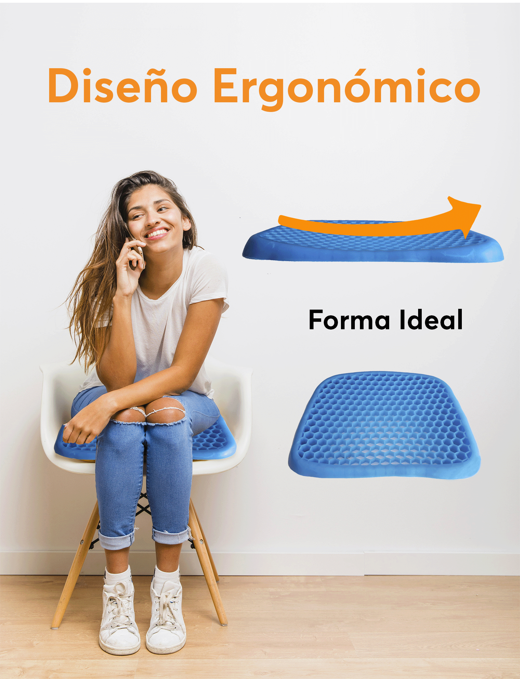 Foto 6 | Cojín Archy 30876 Azul Asiento Suave Ortopédico Flexible Gel Silicón